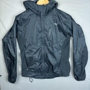 Outdoor Research Helium Hybrid Womens Small Waterproof Windbreaker Jacket Black